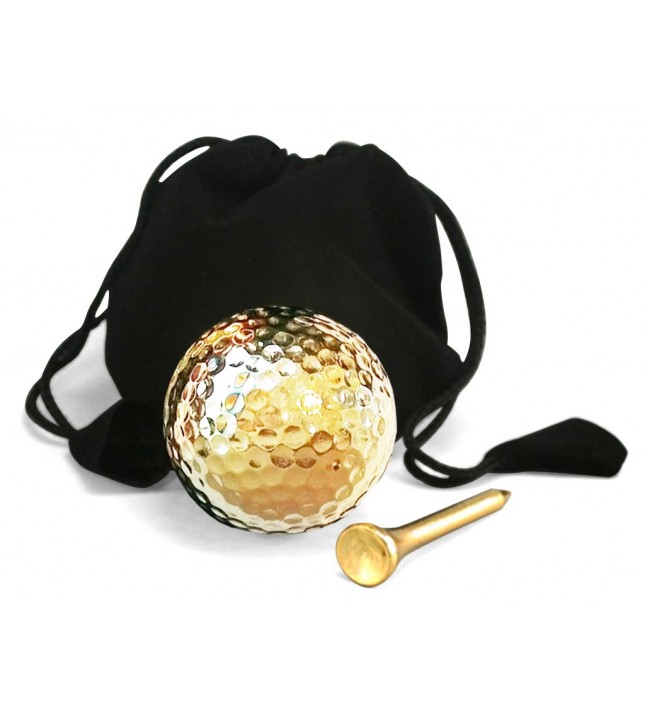 Vergoldeter Golfball & Tee-Set. Nur zur Anzeige