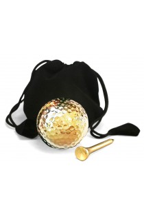 Vergoldeter Golfball & Tee-Set. Nur zur Anzeige