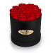 16 Konservierte Rosen – Runde Präsentationsbox in Schwarz