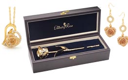 Gold Rose und Schmuck Sets